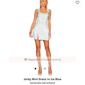 Amanda Uprichard Jordy Dress. Blue shimmer. Never worn.
